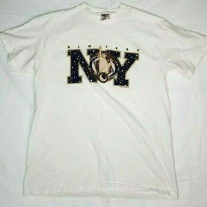 Vintage New York NY White Single Stitch PowerPro Oneita SIze XL (T9i)